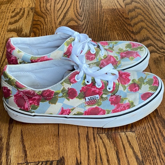 Vans Doheny floral checkerboard sneakers, size 7. Great condition, ships quick - Picture 6 of 15